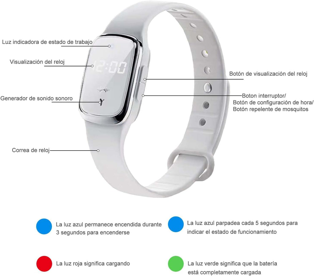 Pulseras Repelente de Mosquitos Ultrasónico Blanco - additional image 1