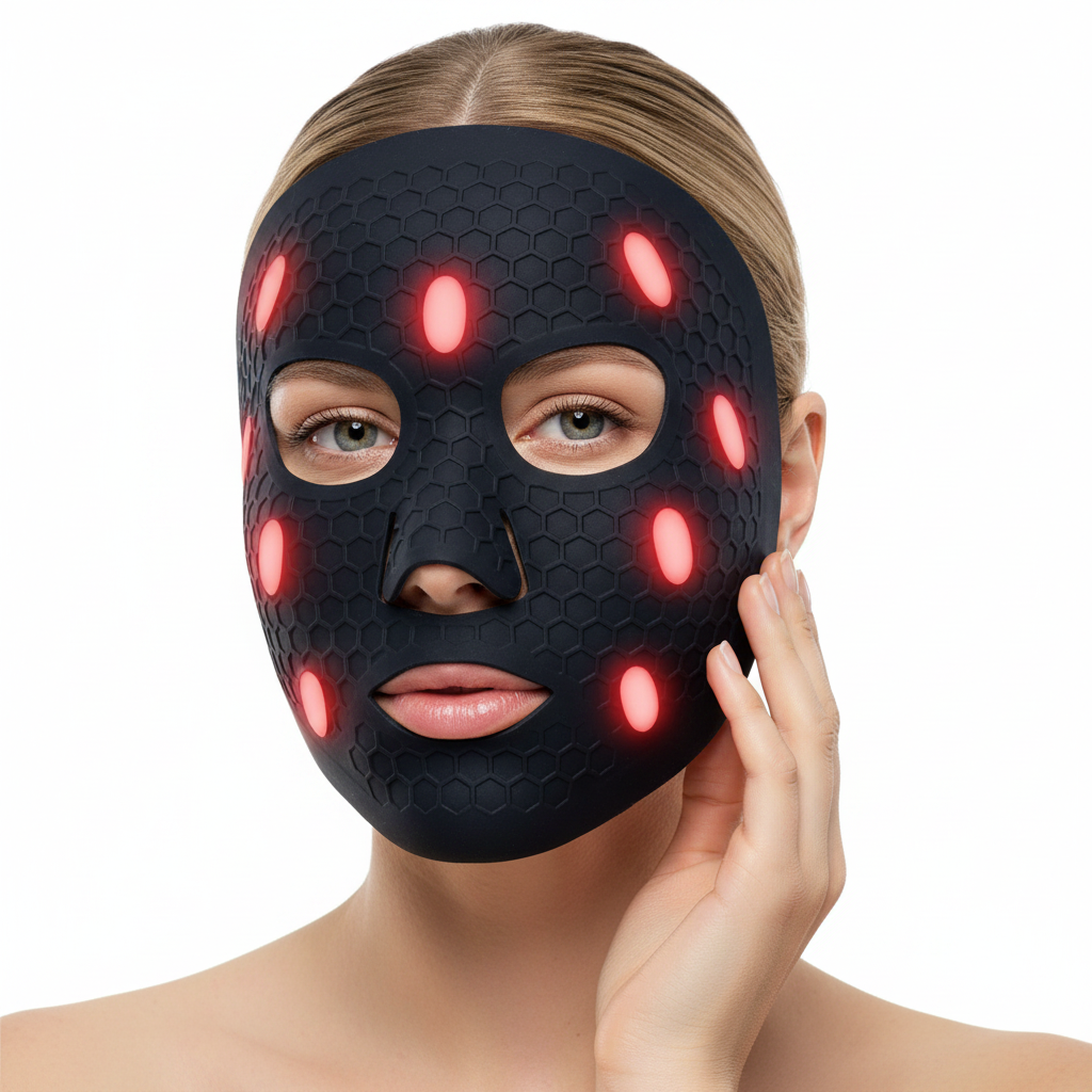 Máscara Facial LED com mulher